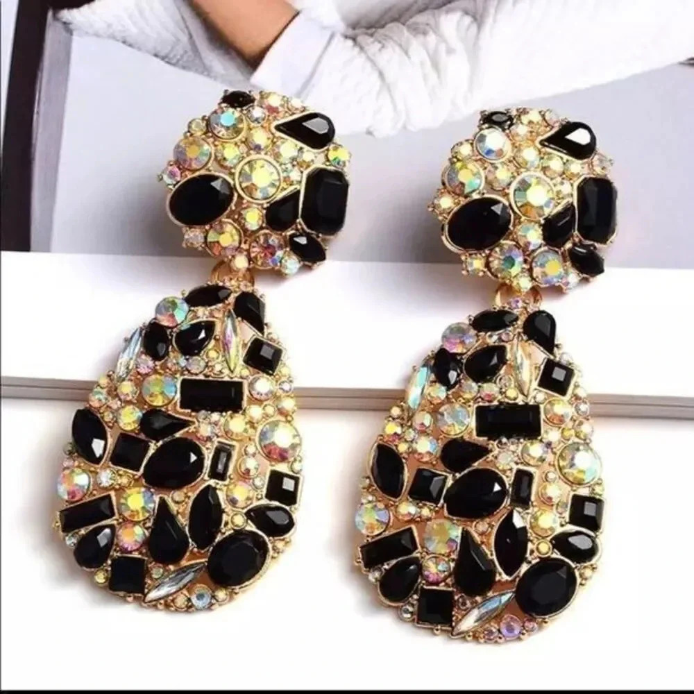 - New Colorful Crystals Drop Earrings For W…
